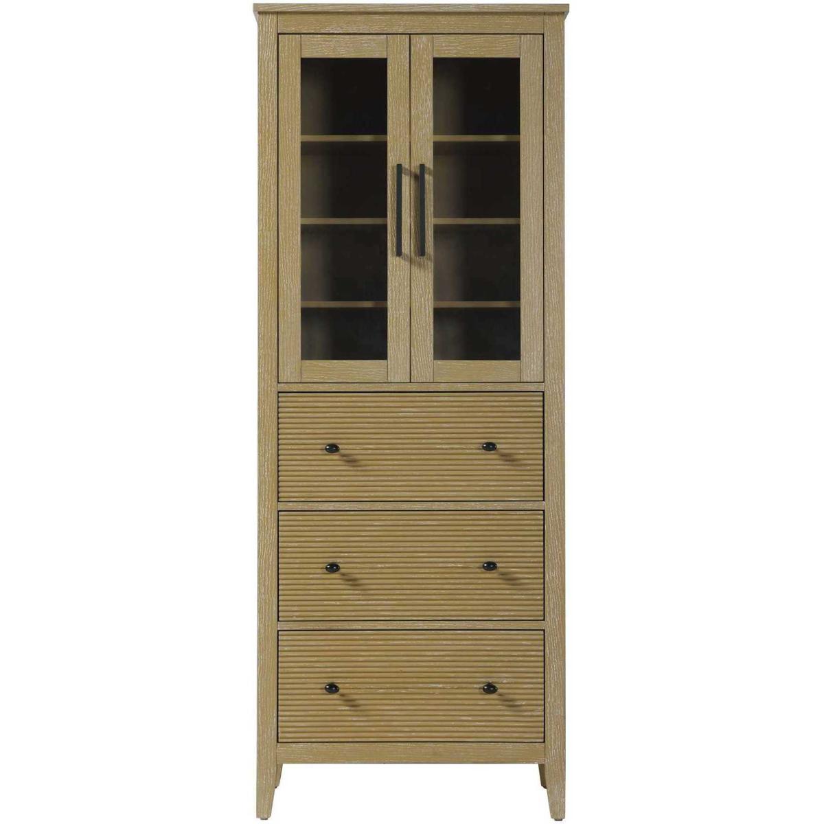 Elegant Lighting SC296C28LO Blakely Linen Oak Bathroom Storage Cabinet