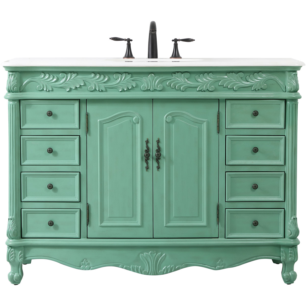 Elegant Lighting VF-1039VM Clarion 48 X 22 X 36 inch Vintage Mint Vanity Sink Set