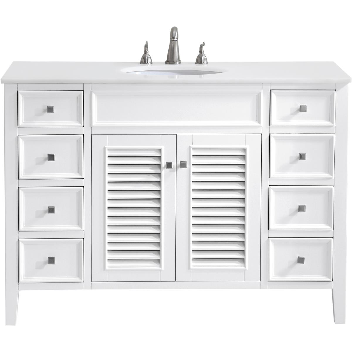 Elegant Lighting VF-1041-VW Cape Cod 48 X 21 X 35 inch Antique White Vanity Sink Set