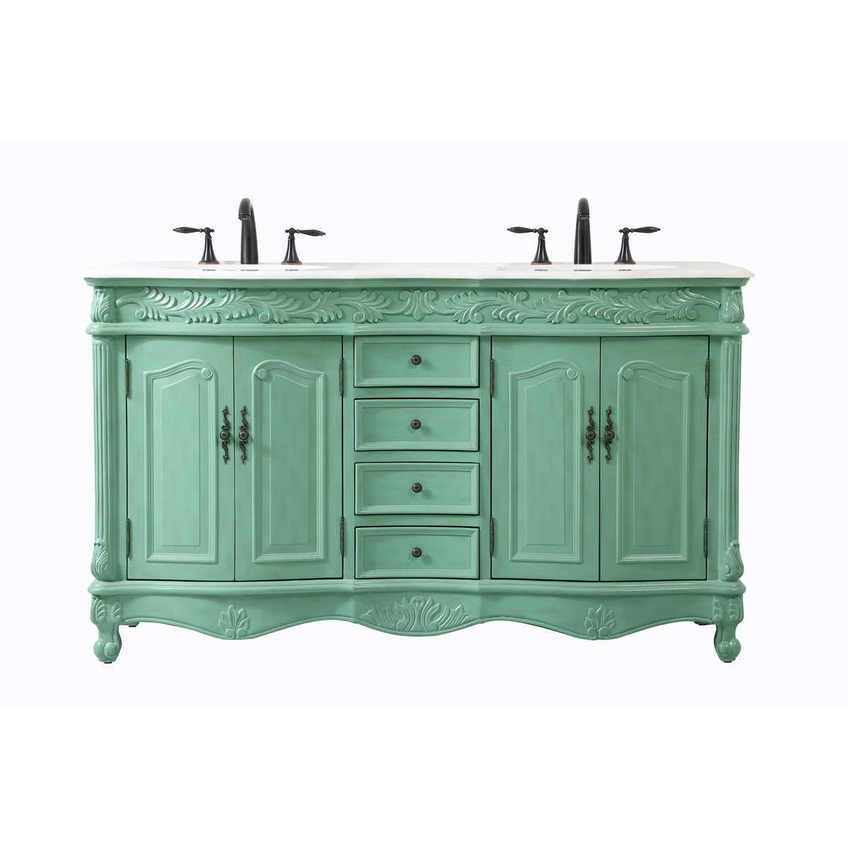 Elegant Lighting VF-1049VM Windsor 60 X 22 X 36 inch Vintage Mint Vanity Sink Set