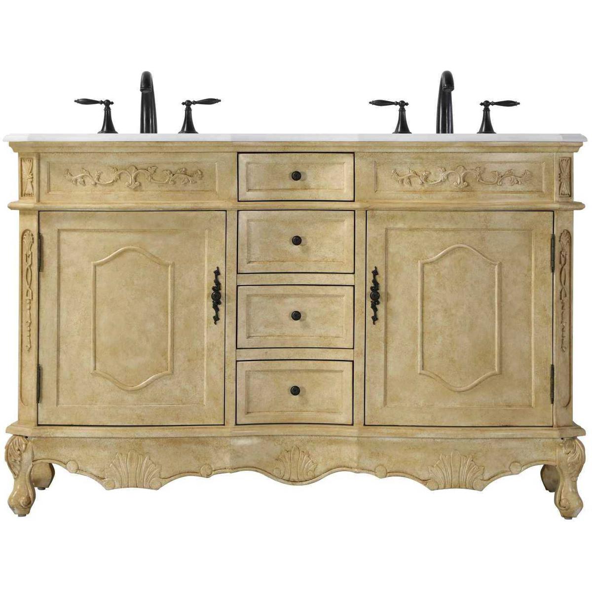 Elegant Lighting VF10154DAB-VW Danville 54 X 36 inch Antique Beige Bathroom Vanity Cabinet