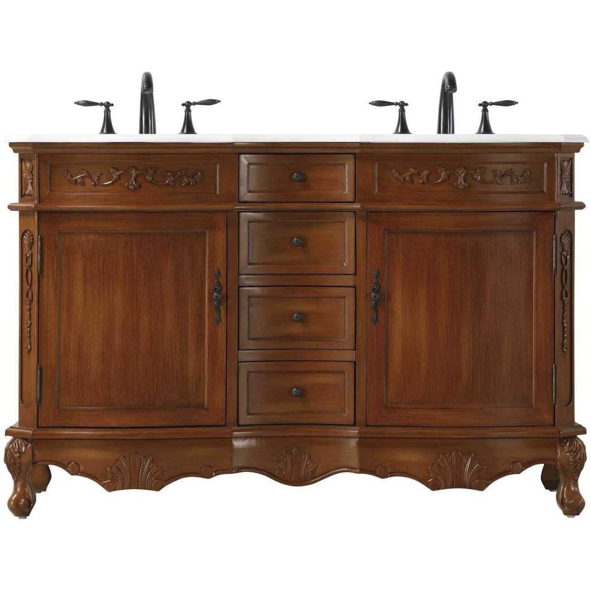 Elegant Lighting VF10154DTK-VW Danville 54 X 36 inch Teak Bathroom Vanity Cabinet