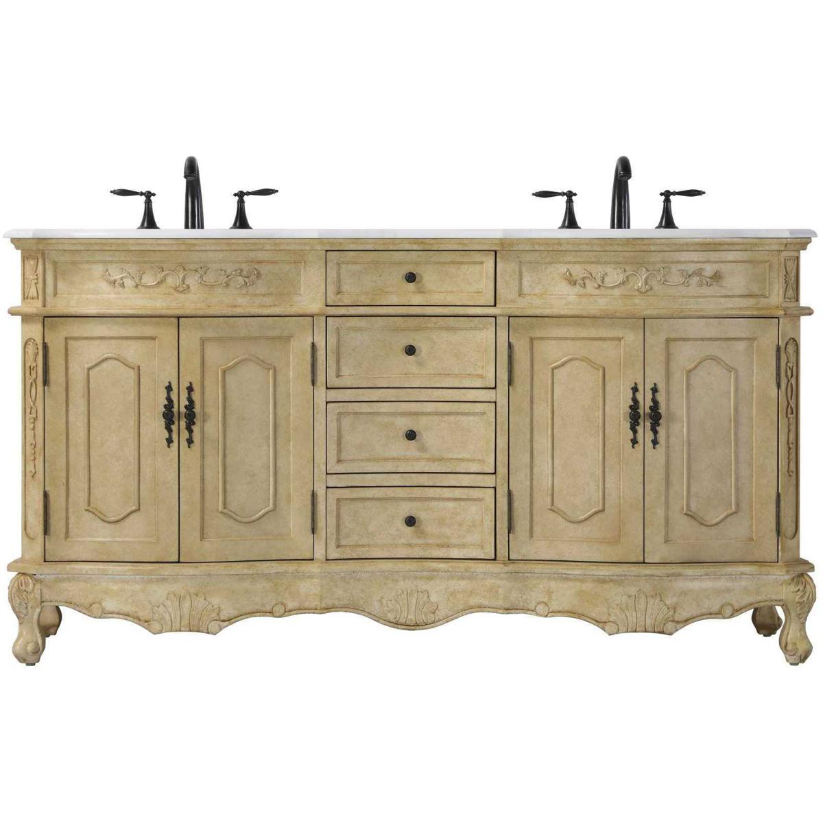 Elegant Lighting VF10166DAB-VW Danville 66 X 36 inch Antique Beige Bathroom Vanity Cabinet