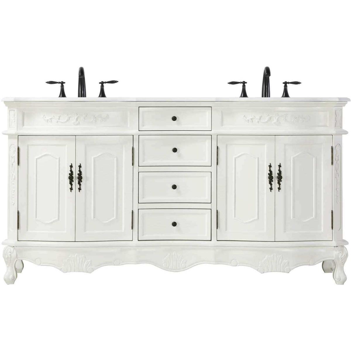 Elegant Lighting VF10166DAW-VW Danville 66 X 36 inch Antique White Bathroom Vanity Cabinet