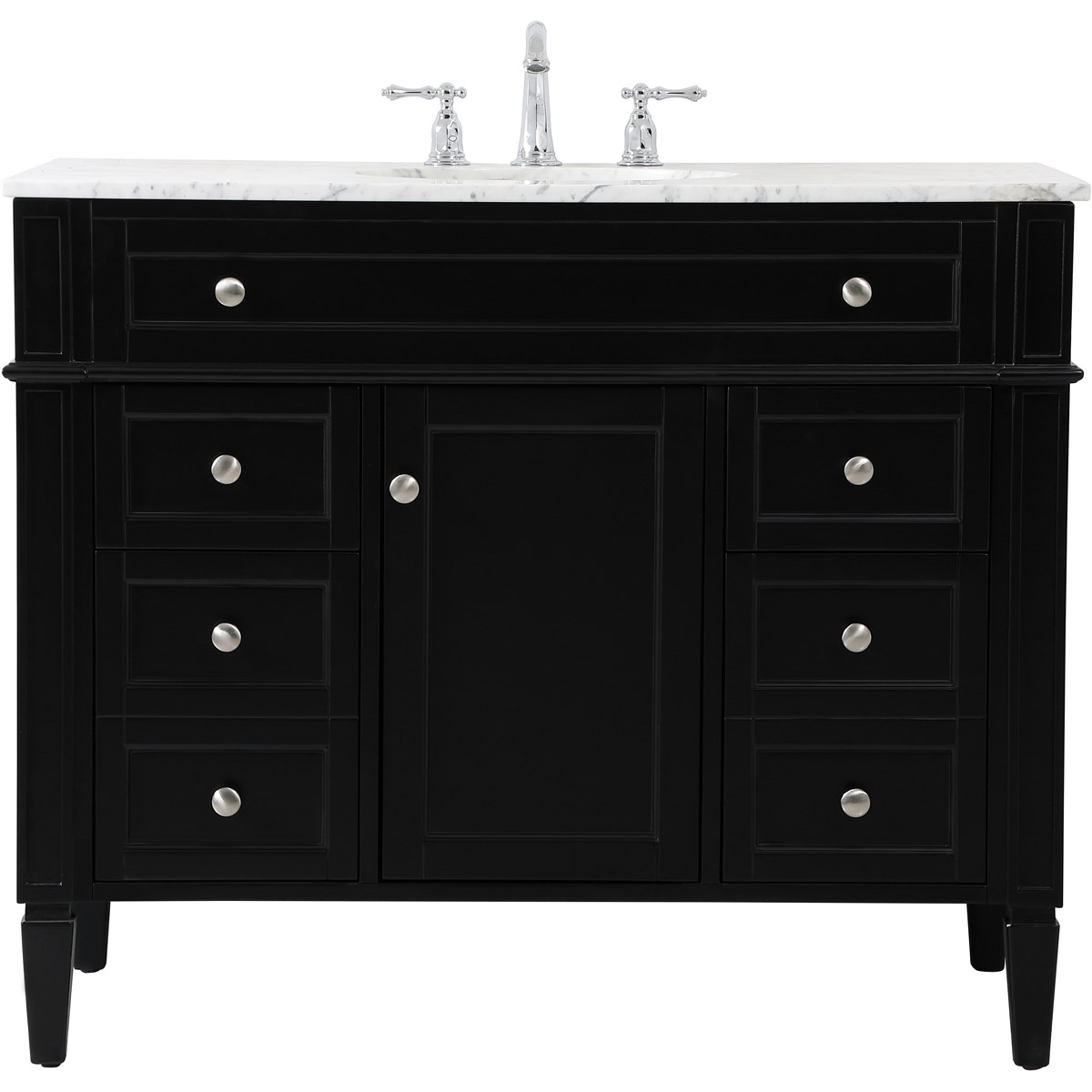 Elegant Lighting VF12542BK Park Avenue 42 X 21.5 X 35 inch Black Vanity Sink Set