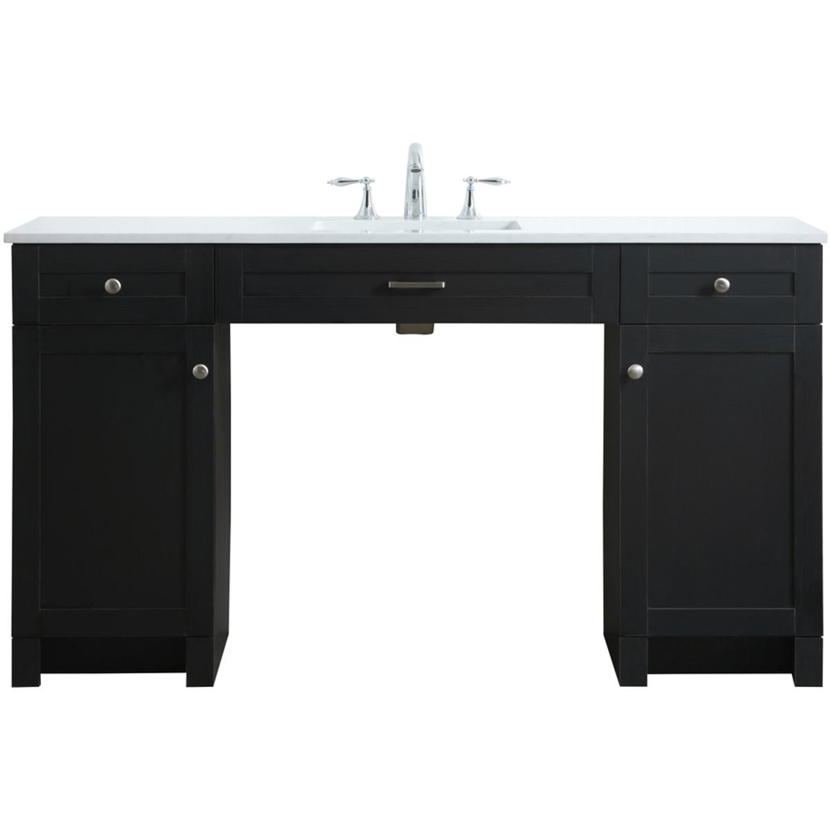 Elegant Lighting VF14960MBK Cooper 60 X 19 X 34 inch Black Vanity Sink Set