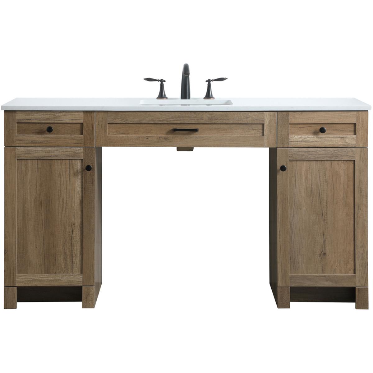 Elegant Lighting VF14960NT Cooper 60 X 19 X 34 inch Natural Oak Vanity Sink Set