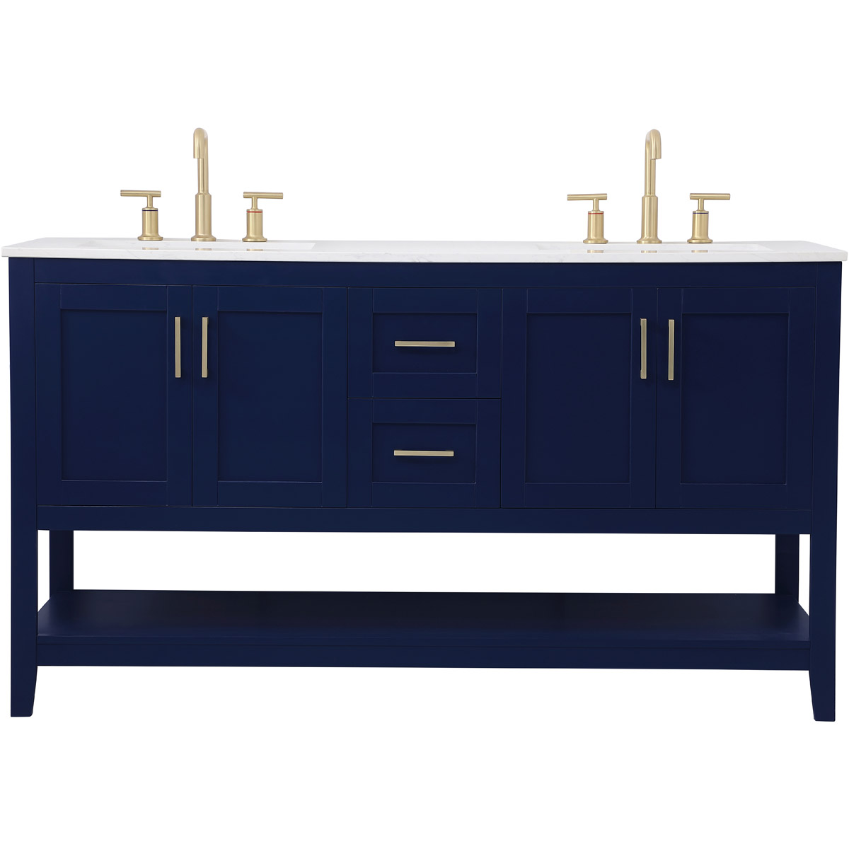 Elegant Lighting VF16060DBL Aubrey 60 X 22 X 34 inch Blue Vanity Sink Set