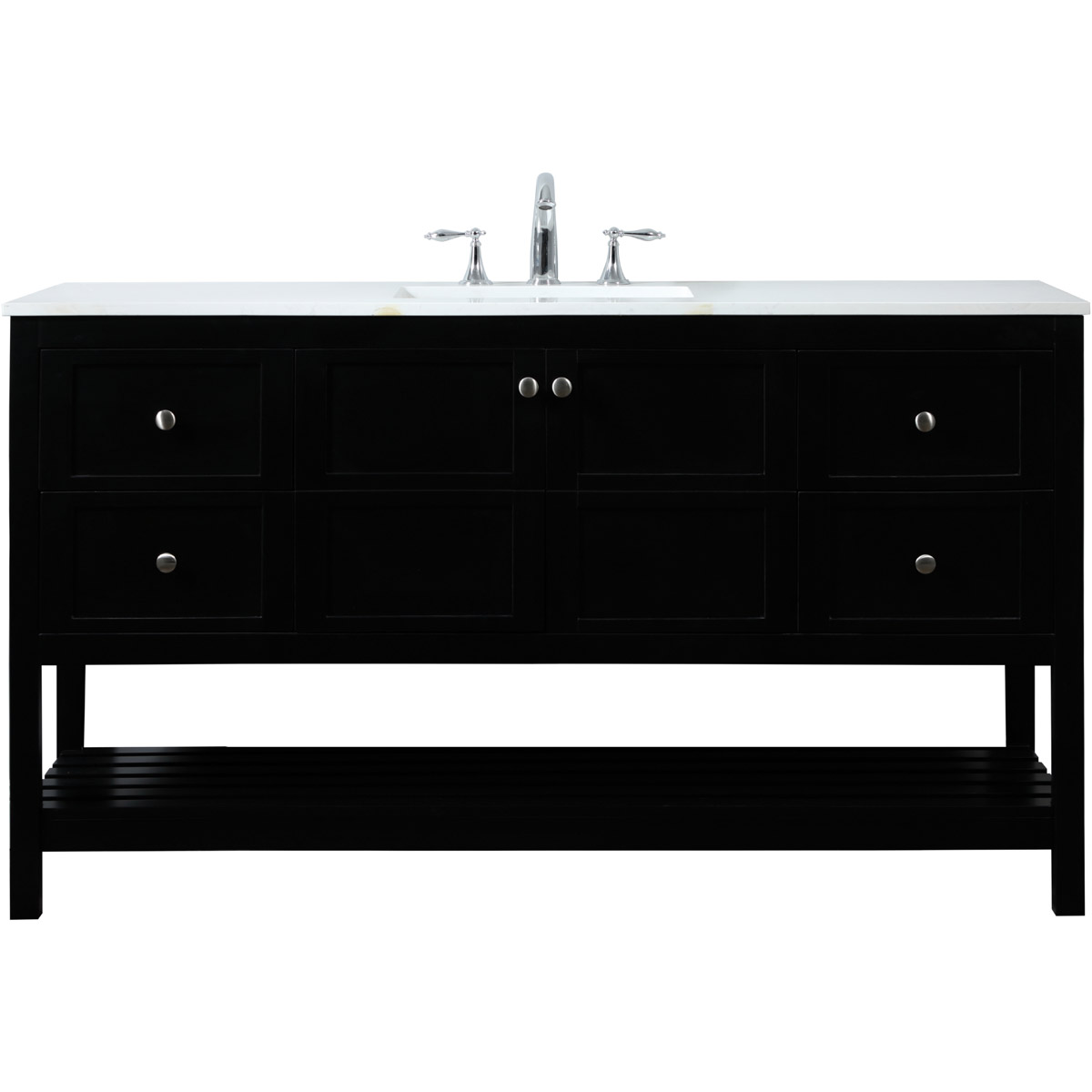Elegant Lighting VF16460BK Theo 60 X 22 X 34 inch Black Vanity Sink Set
