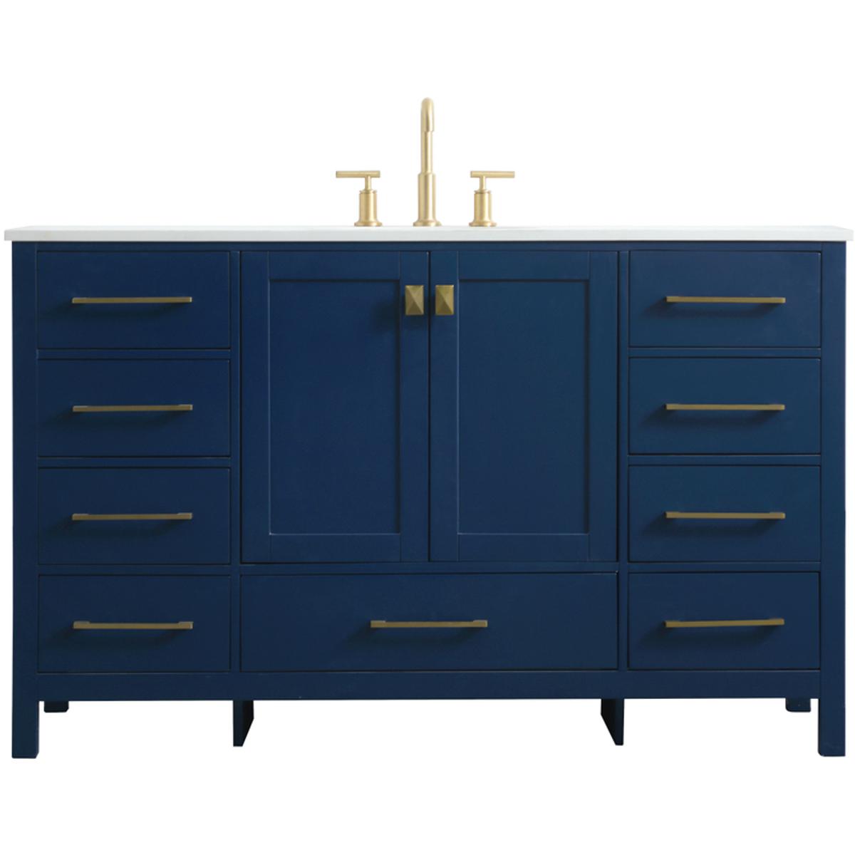 Elegant Lighting VF18854BL Irene 54 X 22 X 34 inch Blue Vanity Sink Set
