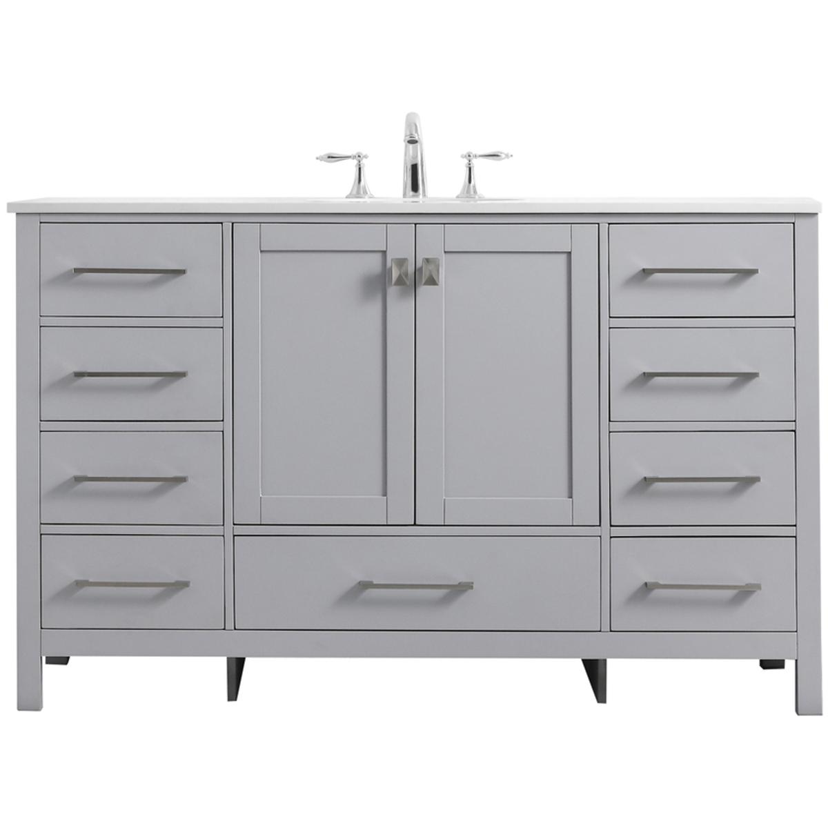 Elegant Lighting VF18854GR Irene 54 X 22 X 34 inch Grey Vanity Sink Set