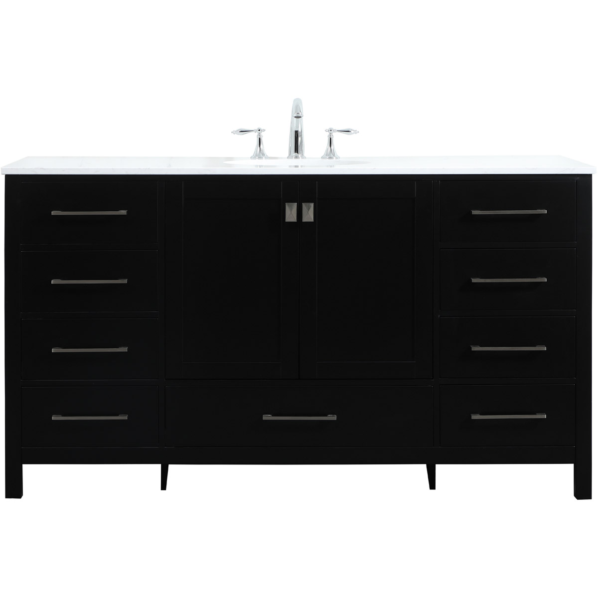 Elegant Lighting VF18860BK Irene 60 X 22 X 34 inch Black Vanity Sink Set