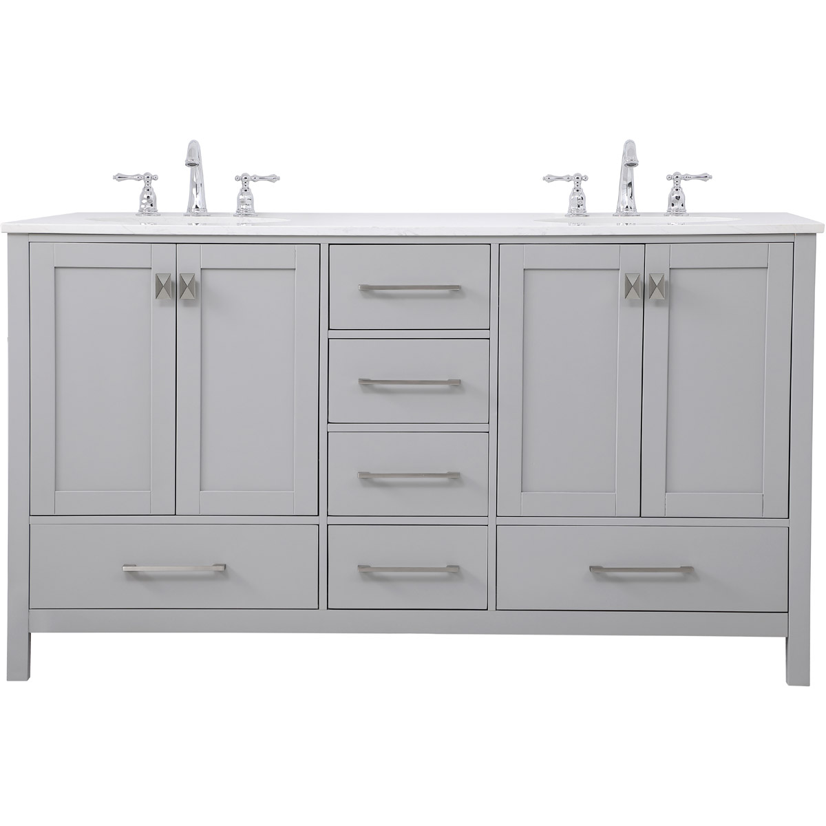 Elegant Lighting VF18860DGR Irene 60 X 22 X 34 inch Gray Vanity Sink Set