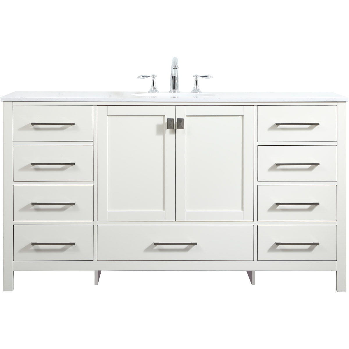 Elegant Lighting VF18860WH Irene 60 X 22 X 34 inch White Vanity Sink Set