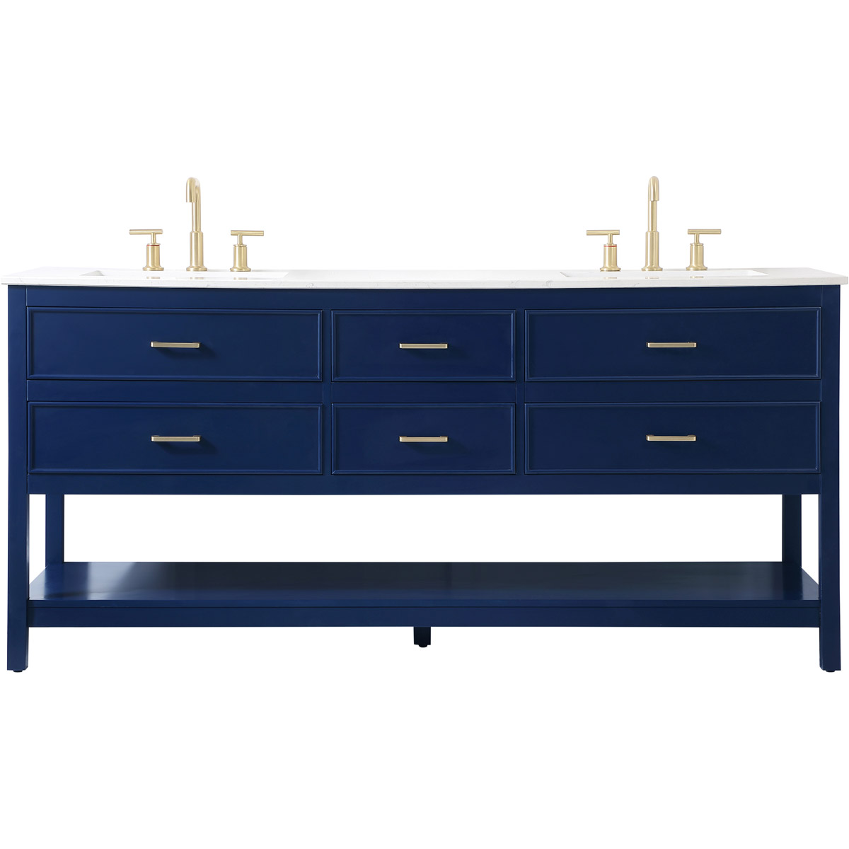 Elegant Lighting VF19072DBL Sinclaire 72 X 22 X 34 inch Blue Vanity Sink Set