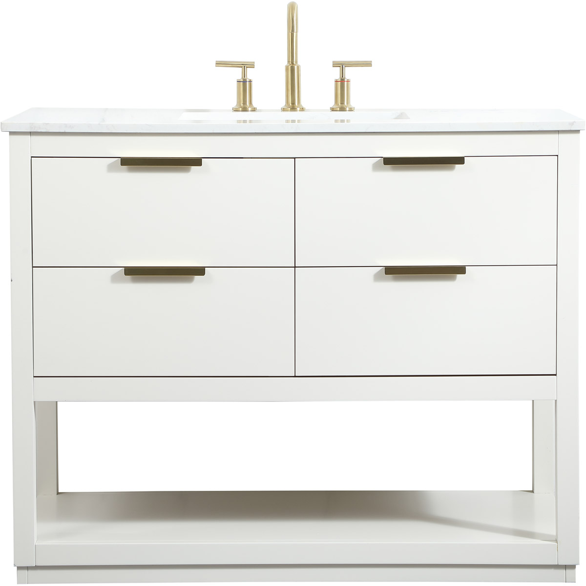 Elegant Lighting VF19242WH Larkin 42 X 22 X 34 inch White Vanity Sink Set