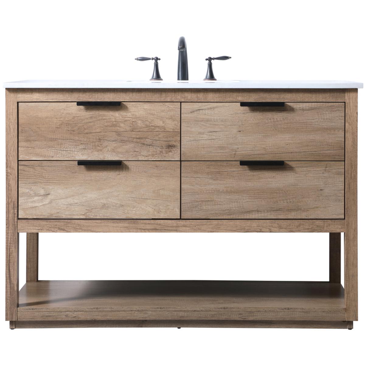 Elegant Lighting VF19248NT Larkin 48 X 22 X 34 inch Natural Oak Vanity Sink Set