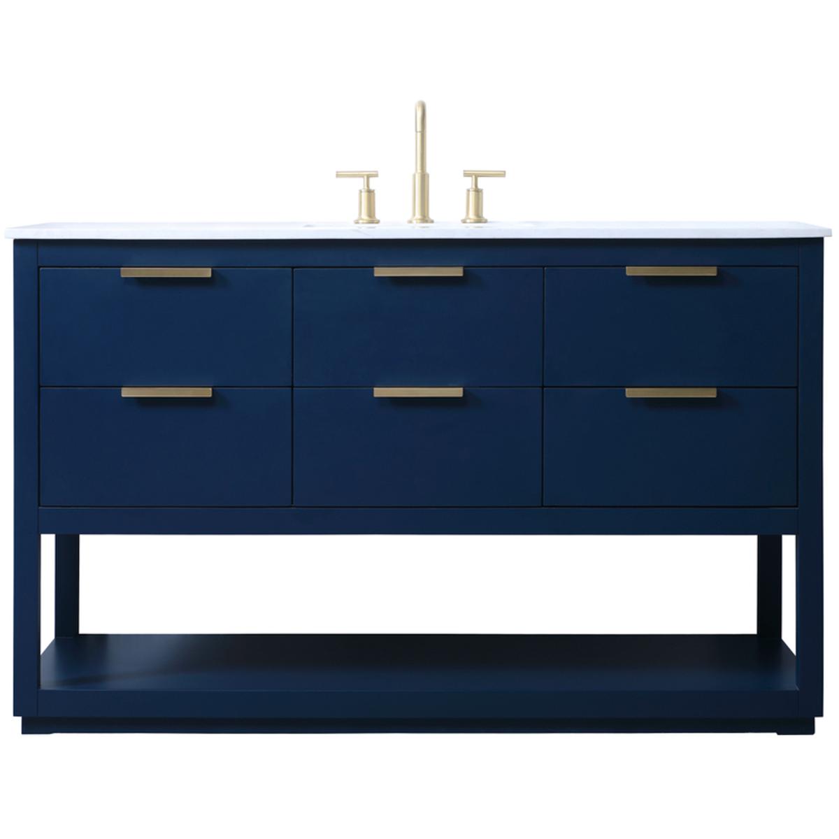 Elegant Lighting VF19254BL Larkin 54 X 22 X 34 inch Blue Vanity Sink Set