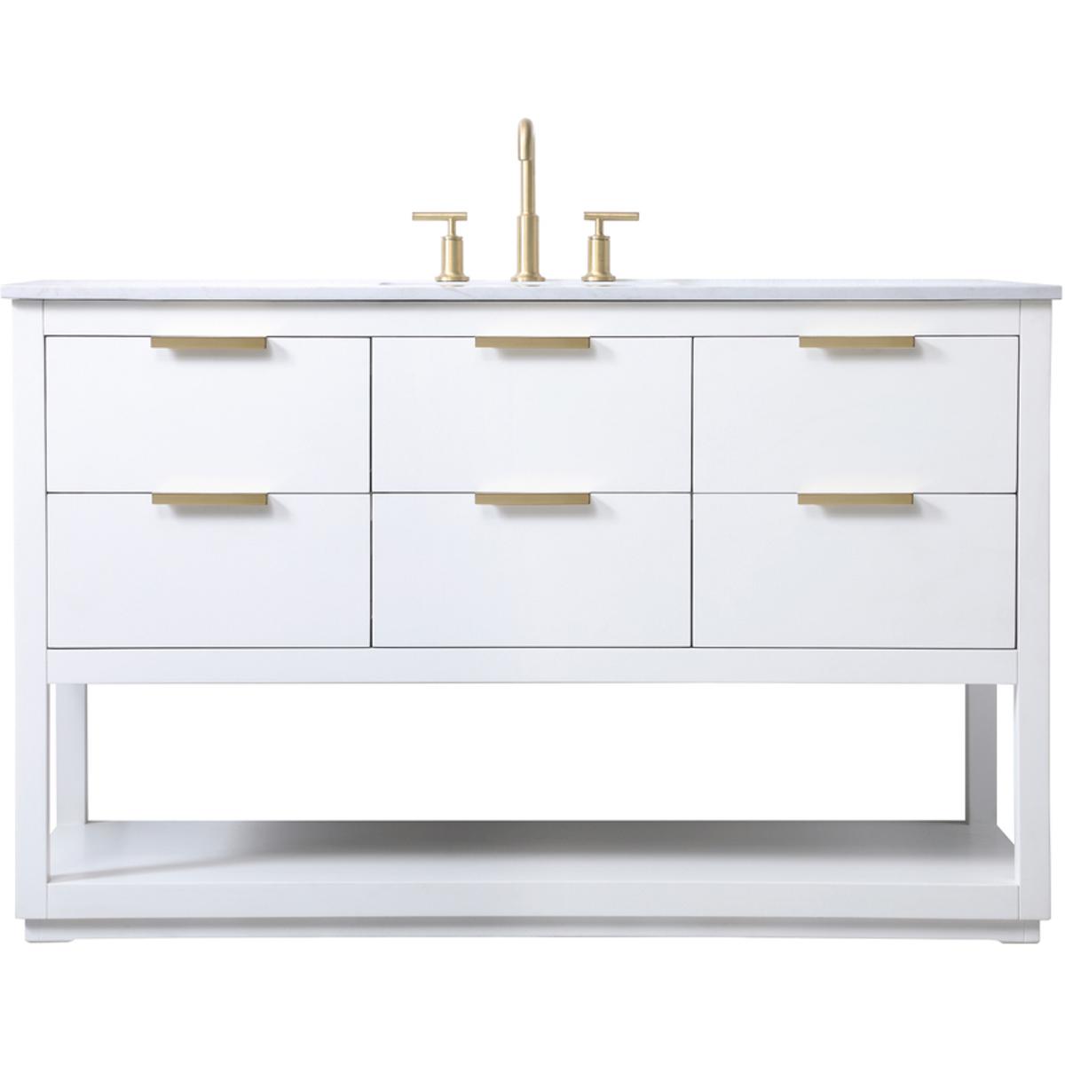 Elegant Lighting VF19254WH Larkin 54 X 22 X 34 inch White Vanity Sink Set