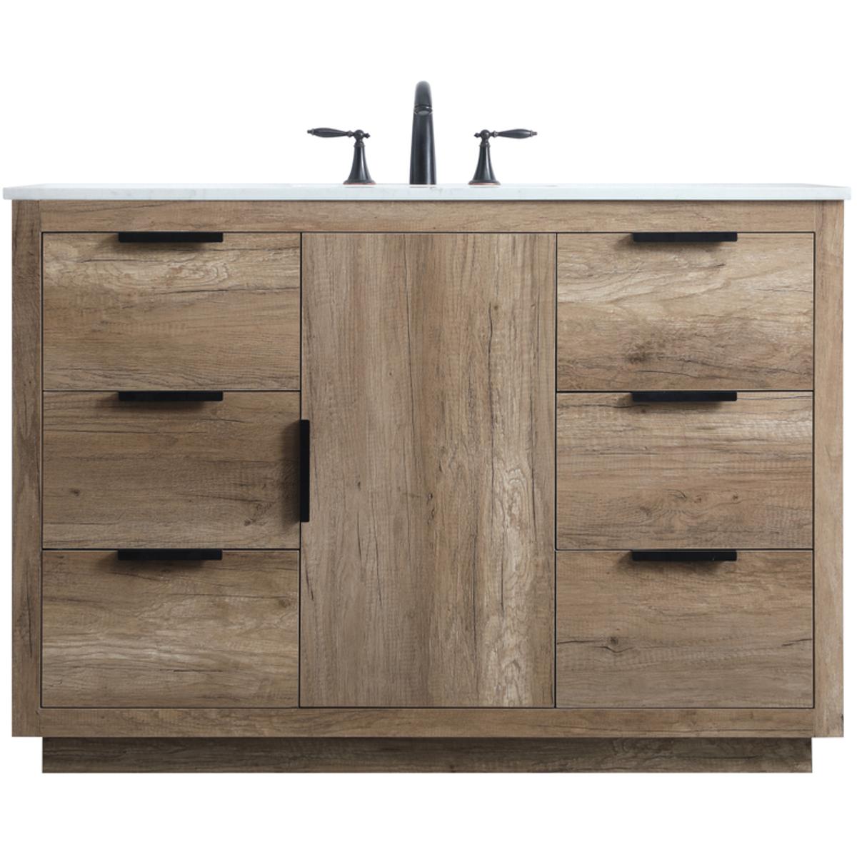 Elegant Lighting VF19448NT Blake 48 X 22 X 34 inch Natural Oak Vanity Sink Set