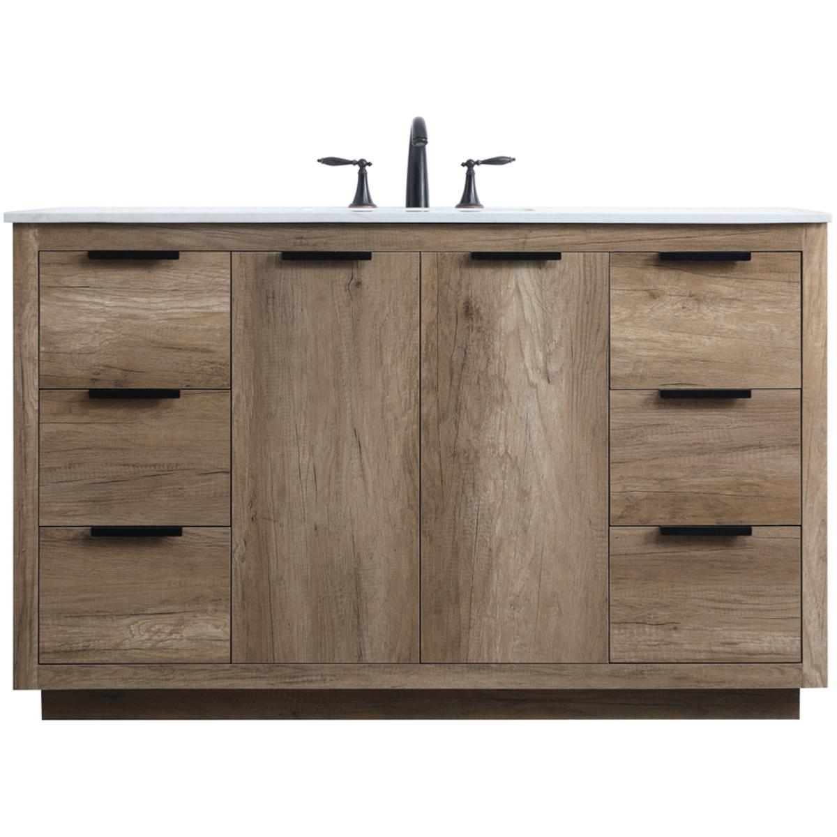 Elegant Lighting VF19454NT Blake 54 X 22 X 34 inch Natural Oak Vanity Sink Set