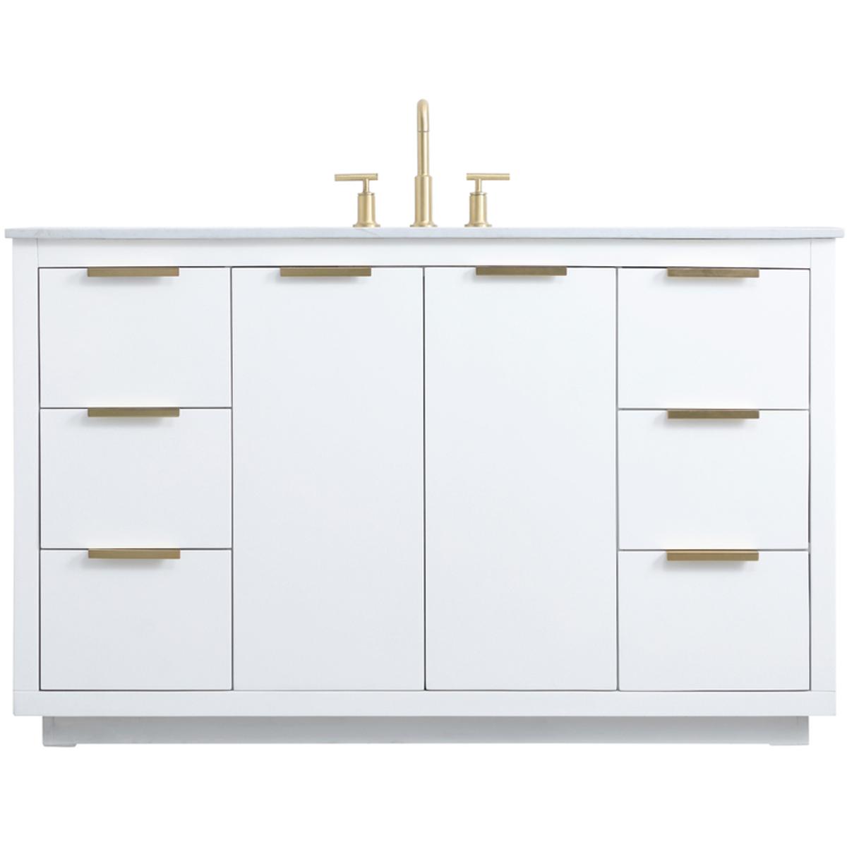 Elegant Lighting VF19454WH Blake 54 X 22 X 34 inch White Vanity Sink Set
