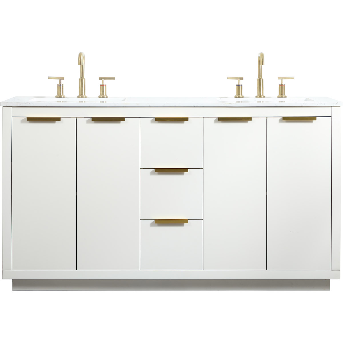 Elegant Lighting VF19460DWH Blake 60 X 22 X 34 inch White Vanity Sink Set
