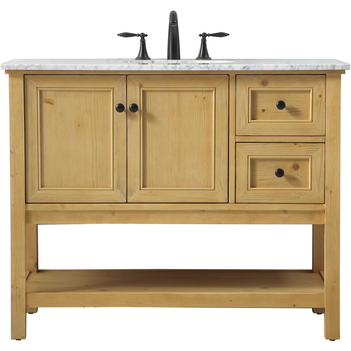 Elegant Lighting VF27042NW Metropolis 42 X 22 X 34 inch Natural Wood Vanity Sink Set