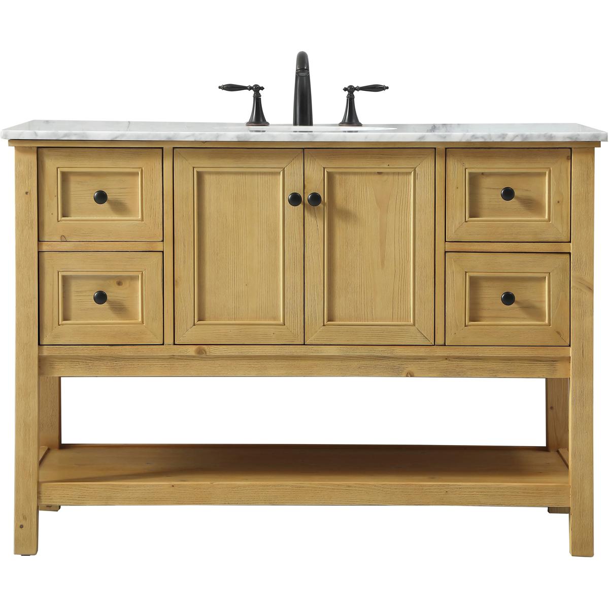 Elegant Lighting VF27048NW Metropolis 48 X 22 X 34 inch Natural Wood Vanity Sink Set