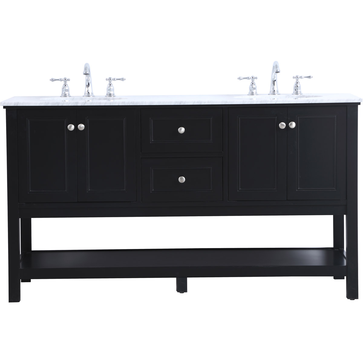 Elegant Lighting VF27060BK Metropolis 60 X 22 X 33.75 inch Black Vanity Sink Set