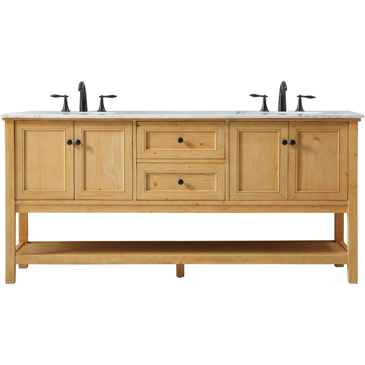 Elegant Lighting VF27072DNW Metropolis 72 X 22 X 34 inch Natural Wood Vanity Sink Set