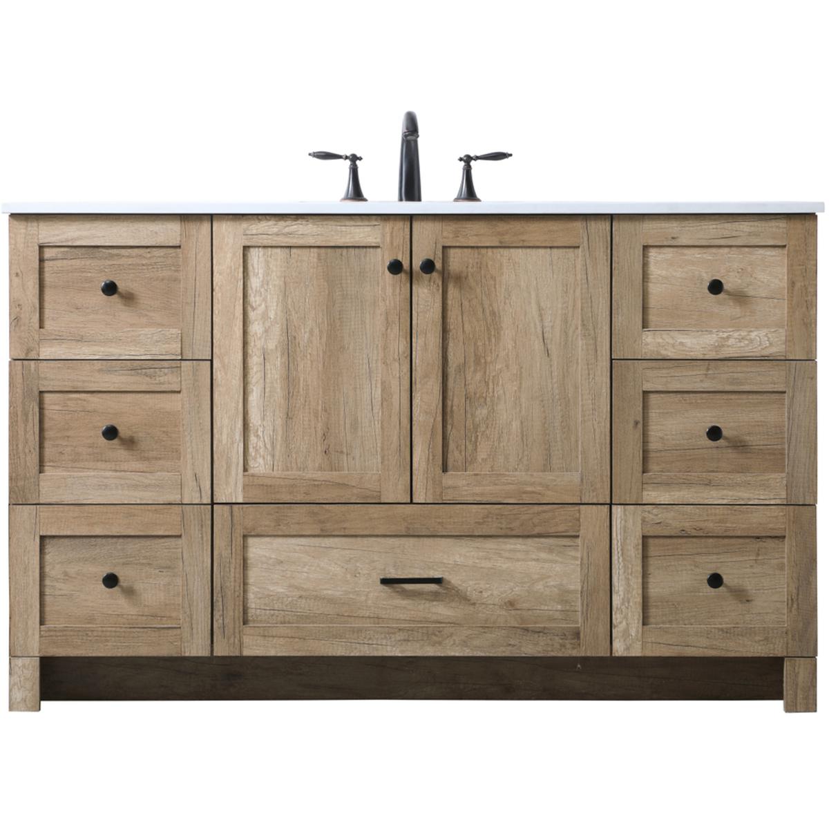 Elegant Lighting VF2854NT Soma 54 X 19 X 34 inch Natural Oak Vanity Sink Set