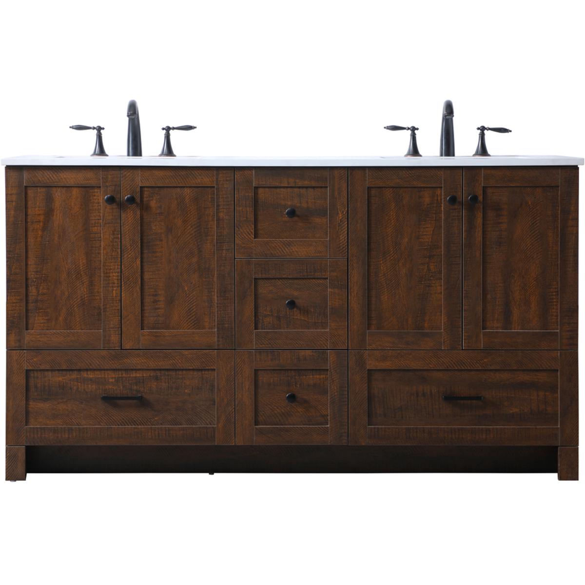 Elegant Lighting VF2860DEX Soma 60 X 19 X 34 inch Expresso Vanity Sink Set in 2