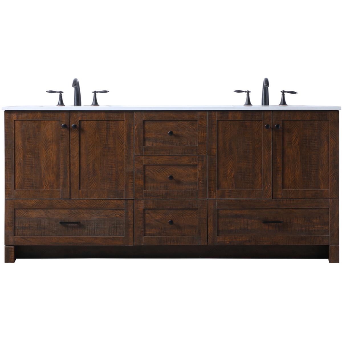 Elegant Lighting VF2872DEX Soma 72 X 19 X 34 inch Expresso Vanity Sink Set