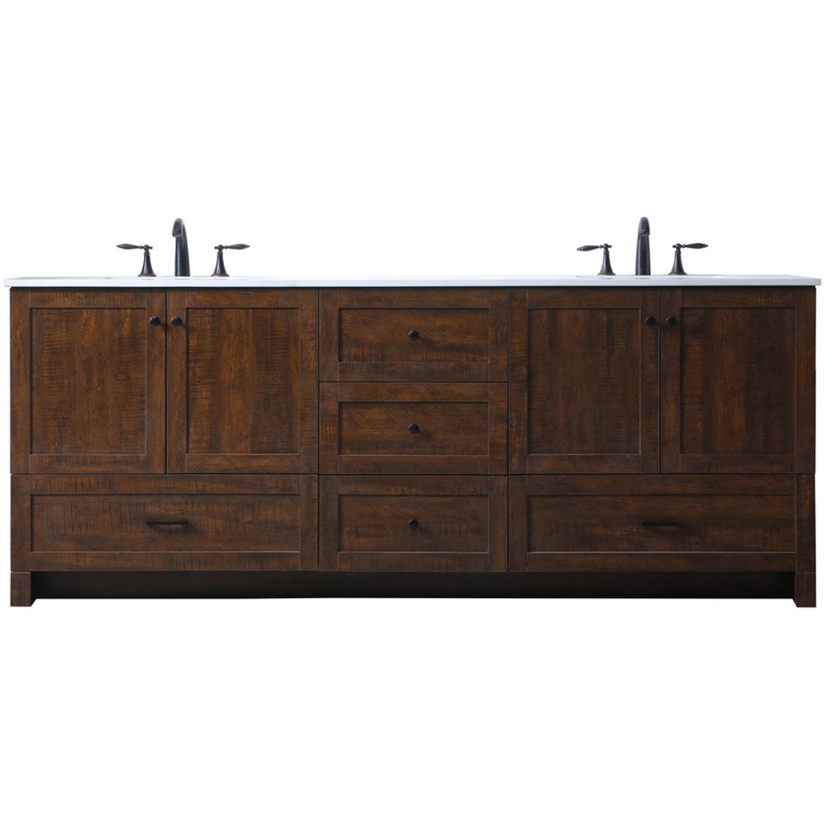 Elegant Lighting VF2884DEX Soma 84 X 19 X 34 inch Expresso Vanity Sink Set