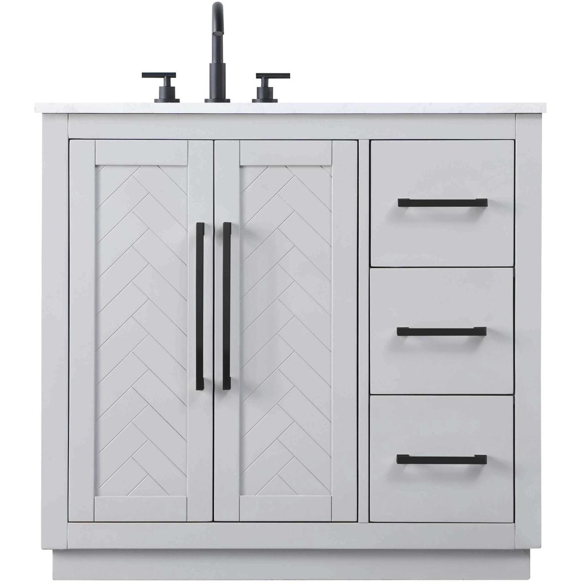 Elegant Lighting VF29036GR Chase 36 X 34 inch Grey Bathroom Vanity Cabinet