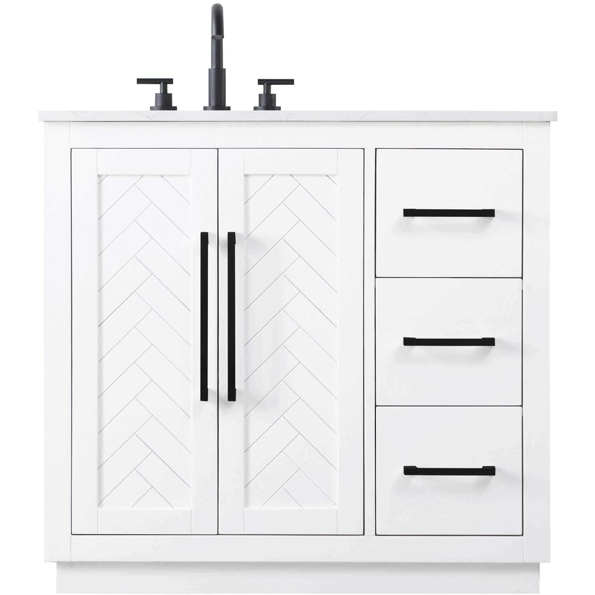 Elegant Lighting VF29036WH Chase 36 X 34 inch White Bathroom Vanity Cabinet