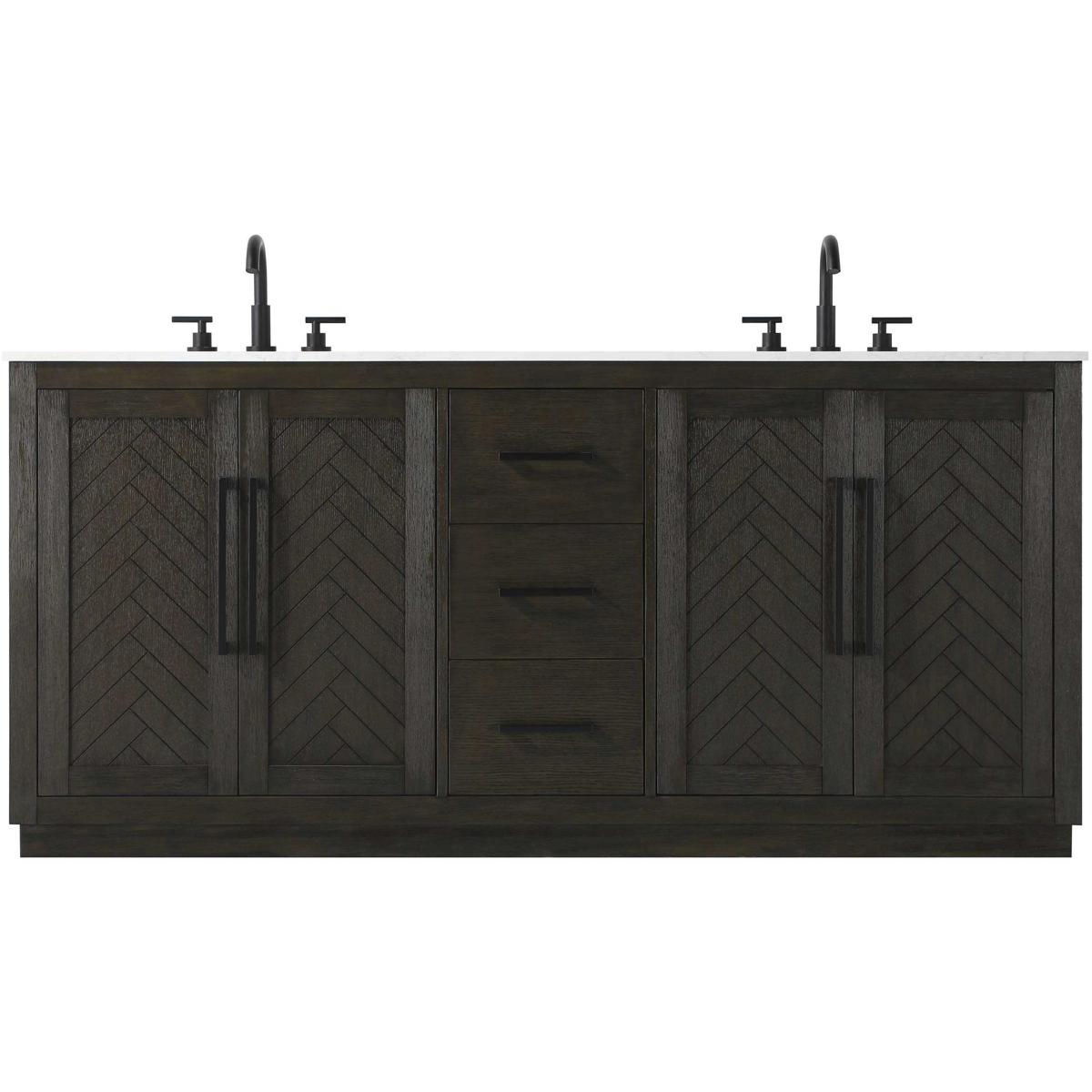 Elegant Lighting VF29072DCO Chase 72 X 34 inch Chocolate Oak Bathroom Vanity Cabinet