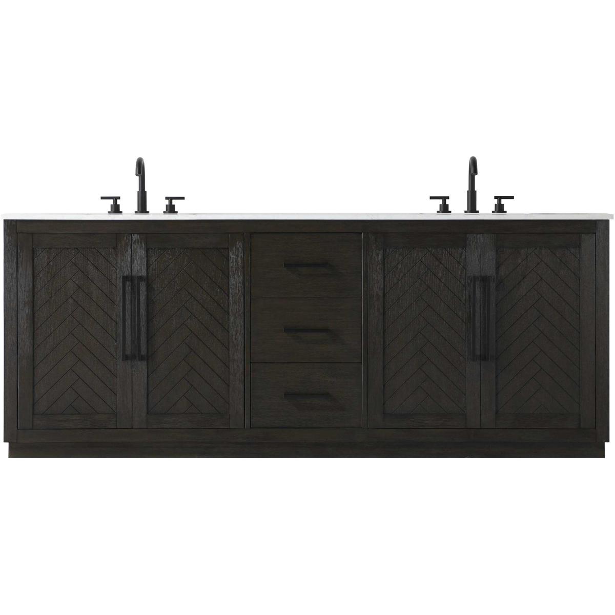 Elegant Lighting VF29084DCO Chase 84 X 34 inch Chocolate Oak Bathroom Vanity Cabinet