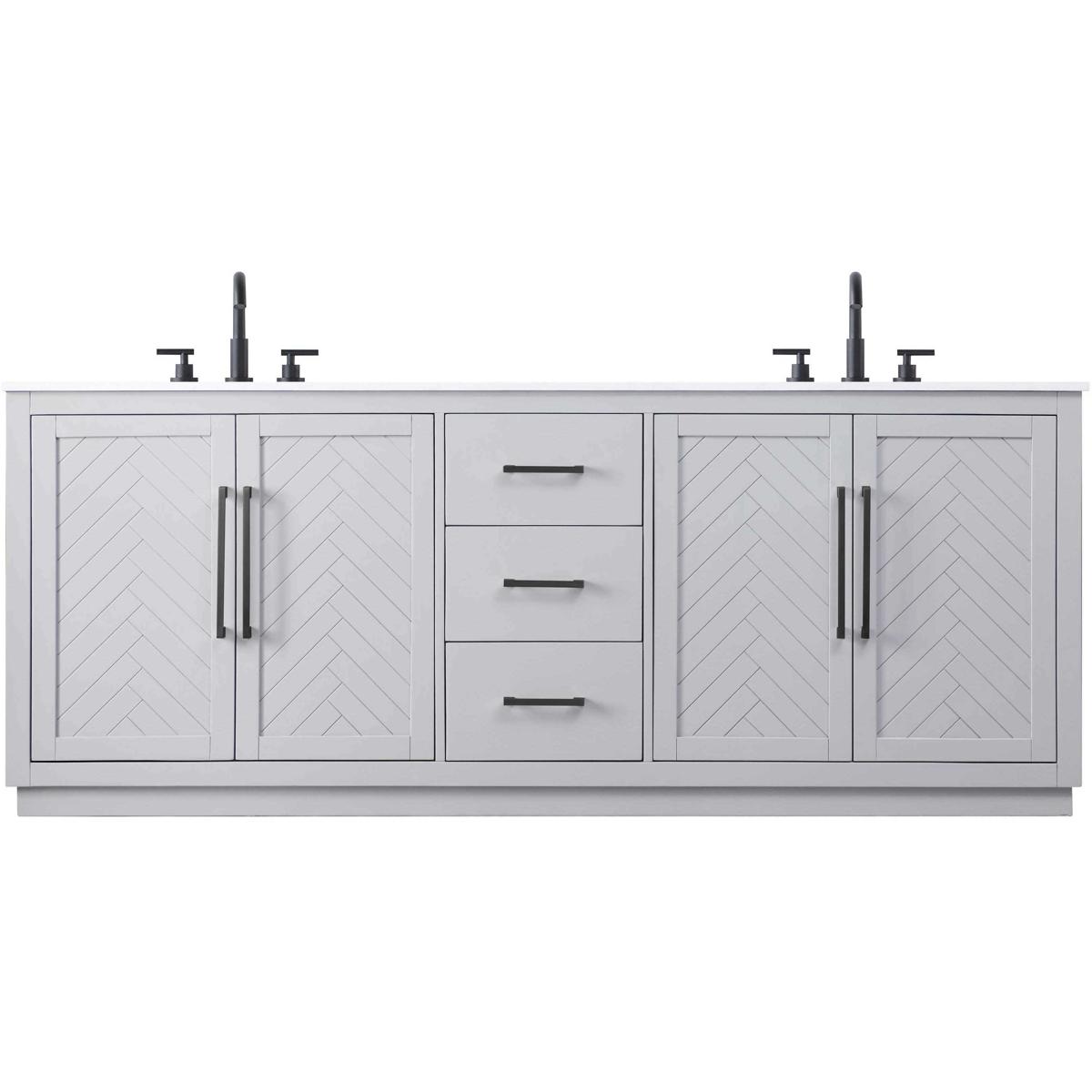 Elegant Lighting VF29084DGR Chase 84 X 34 inch Grey Bathroom Vanity Cabinet