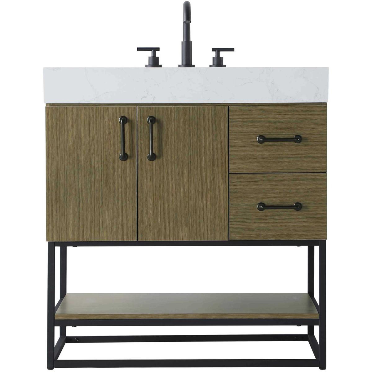 Elegant Lighting VF29232MCB Caroline 32 X 34 inch Chestnut Brown Bathroom Vanity Cabinet