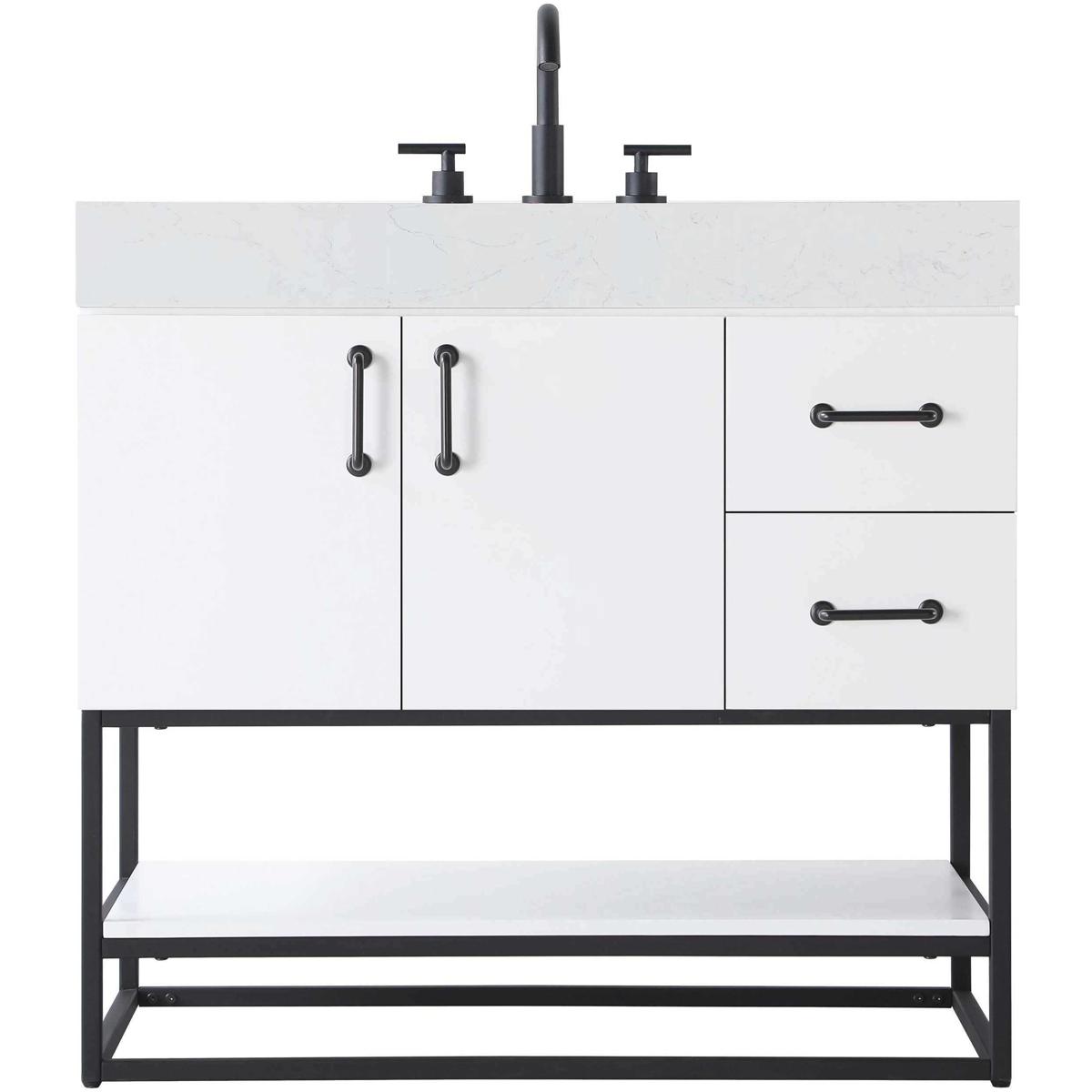 Elegant Lighting VF29236WH Caroline 36 X 34 inch White Bathroom Vanity Cabinet