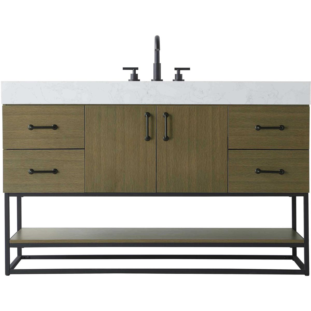 Elegant Lighting VF29254MCB Caroline 54 X 34 inch Chestnut Brown Bathroom Vanity Cabinet