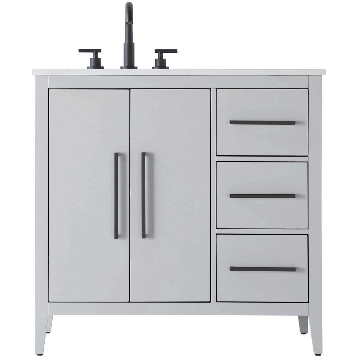 Elegant Lighting VF29336GR Millie 36 X 35 inch Grey Bathroom Vanity Cabinet