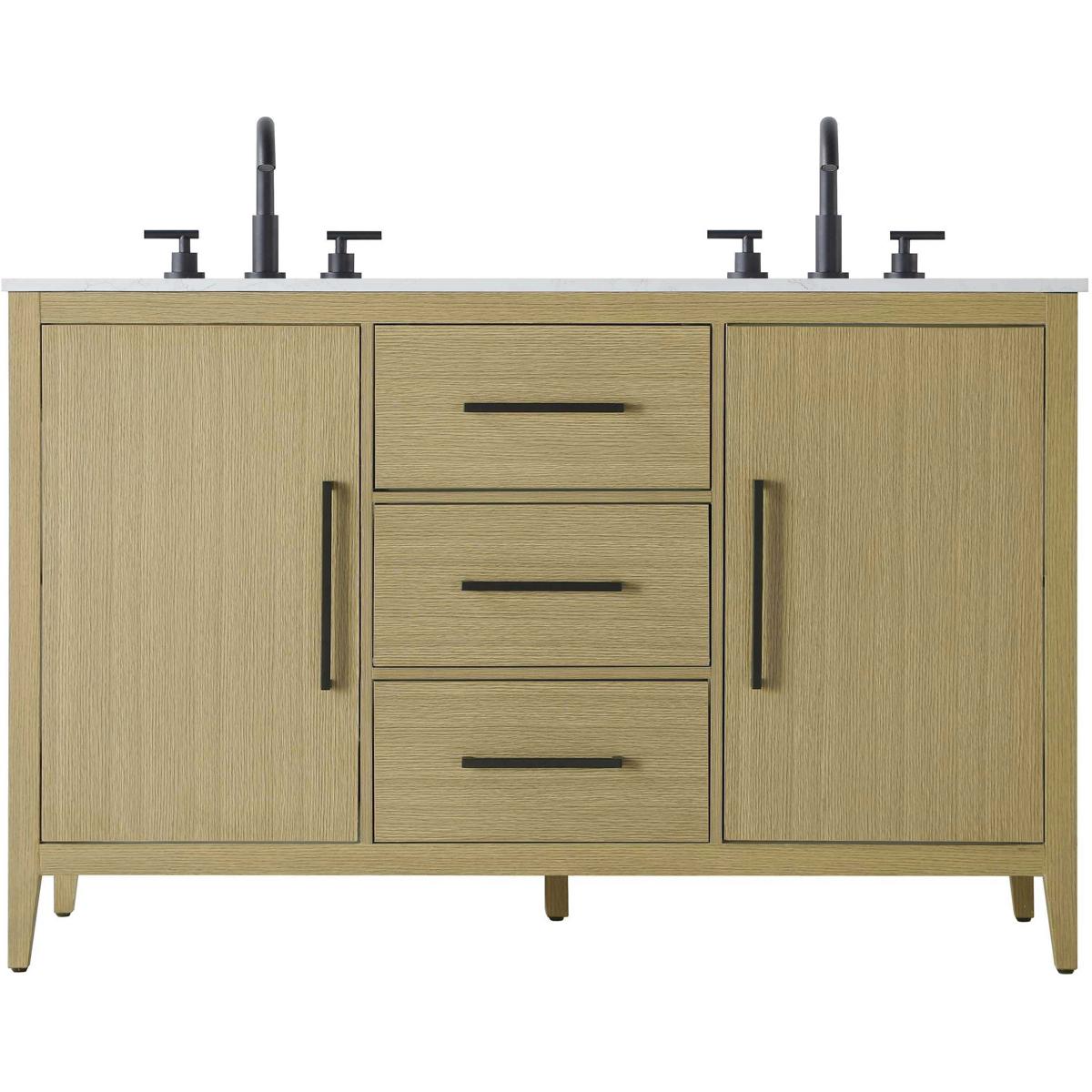 Elegant Lighting VF29354DMHB Millie 54 X 35 inch Honey Brown Bathroom Vanity Cabinet