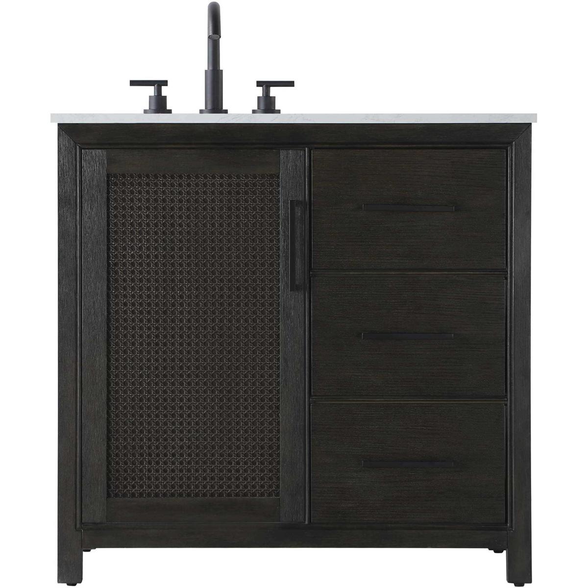 Elegant Lighting VF29536CO Alina 36 X 34 inch Chocolate Oak Bathroom Vanity Cabinet