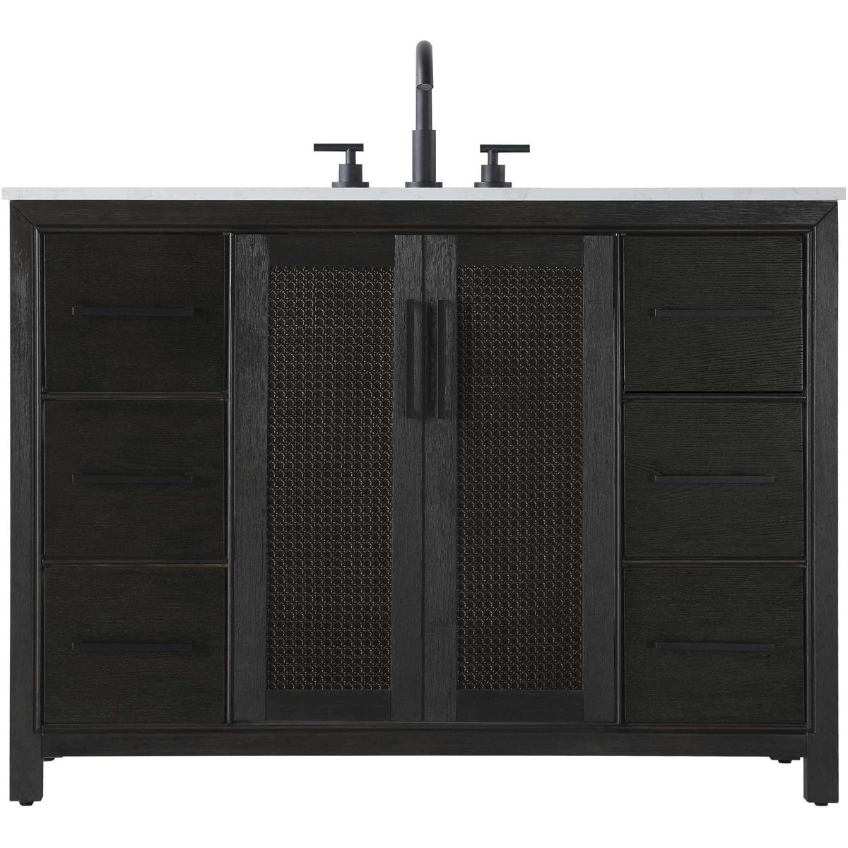 Elegant Lighting VF29548CO Alina 48 X 34 inch Chocolate Oak Bathroom Vanity Cabinet
