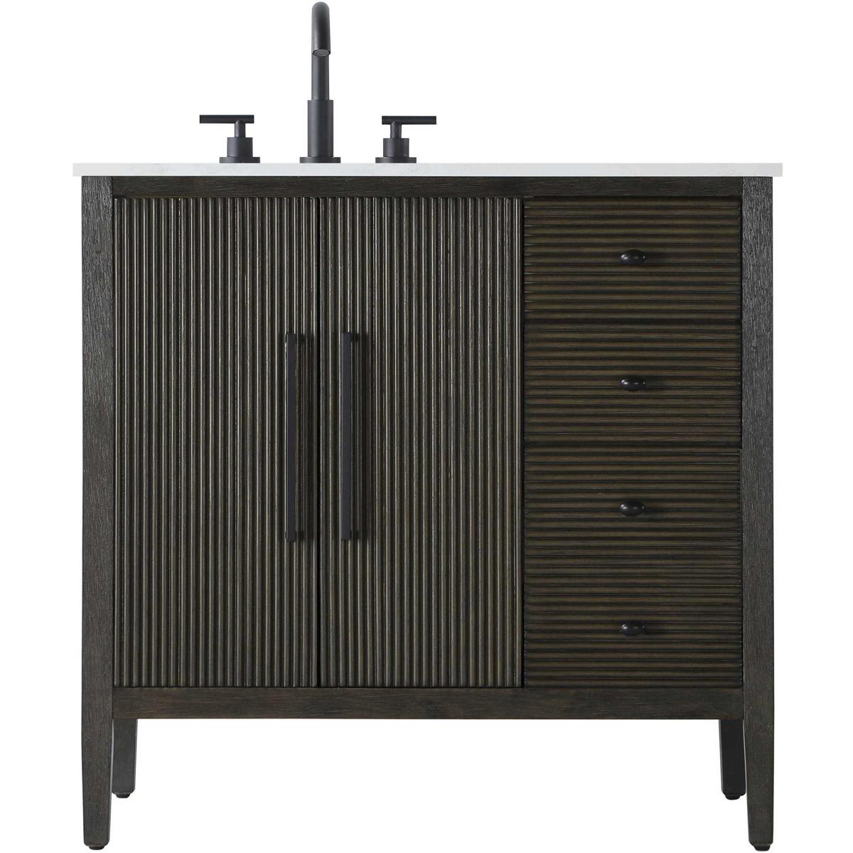 Elegant Lighting VF29636CO Blakely 36 X 34 inch Chocolate Oak Bathroom Vanity Cabinet
