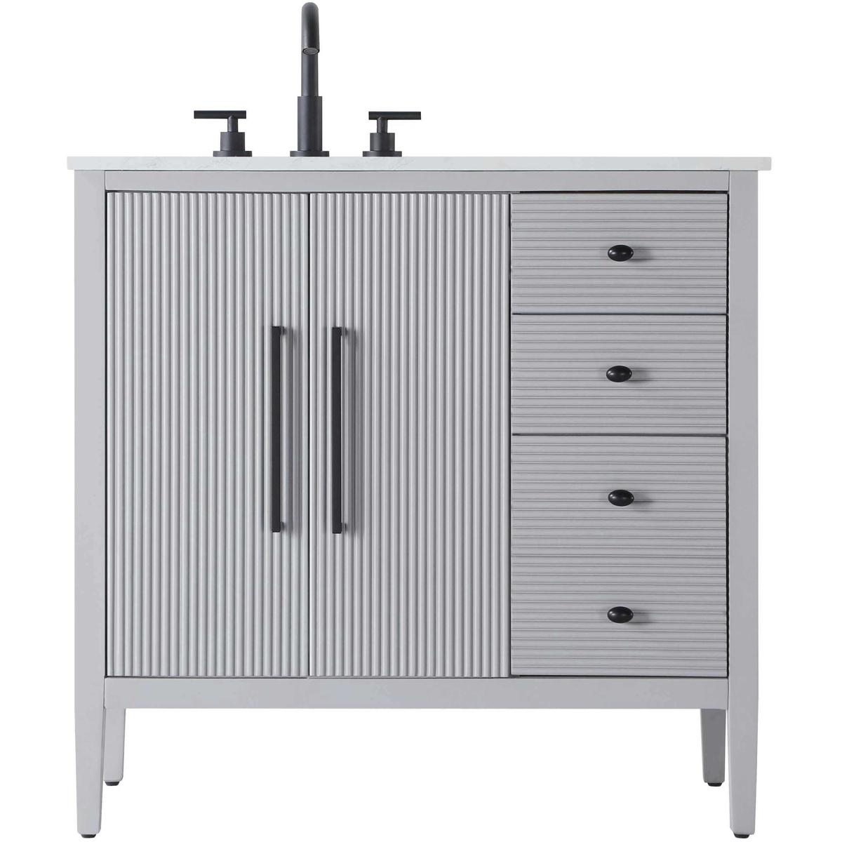 Elegant Lighting VF29636GR Blakely 36 X 34 inch Grey Bathroom Vanity Cabinet