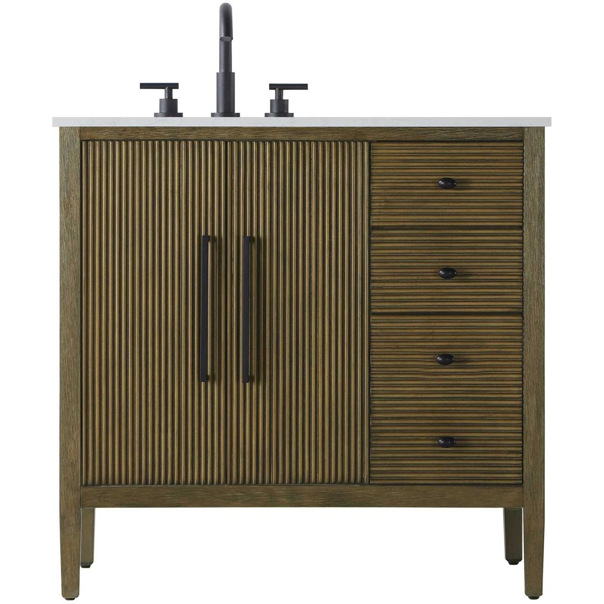 Elegant Lighting VF29636HO Blakely 36 X 34 inch Hazel Oak Bathroom Vanity Cabinet
